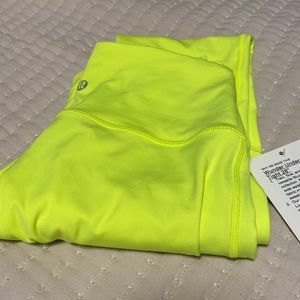 NEW LULULEMON WUNDER UNDER NEON YELLOW